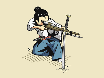 Samurai Sniper art drawing illustration japan samurai sniper