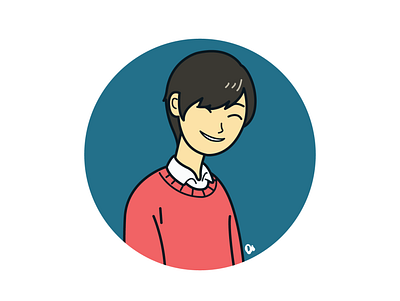 Smile art avatar boy circle color drawing illustration smile