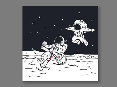 Astronaut art astronaut drawing illustration landing moon nasa space