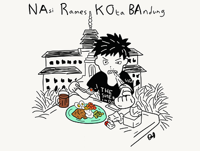 NAsi Rames KOta BAndung archipelago art bandung cartoon culinary culture drawing drug food funny illustration indonesia parody