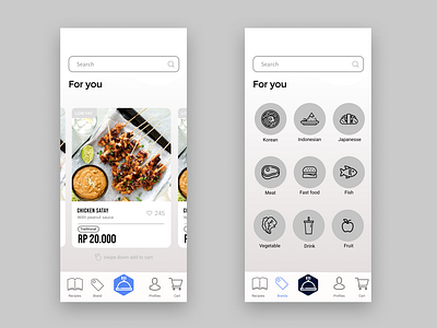 Food app app design ui ux