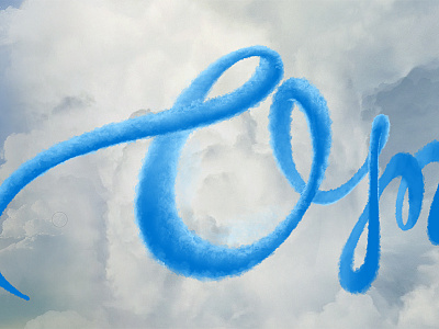 Skywriting clouds lettering trace
