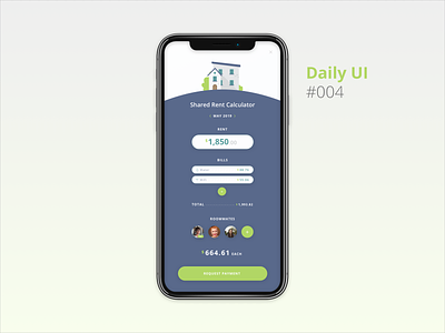 DailyUI 004 app calculator daily ui 004 dailyui dailyui 004 design mobile mobile app mobile ui rent rental app ui uidesign ux
