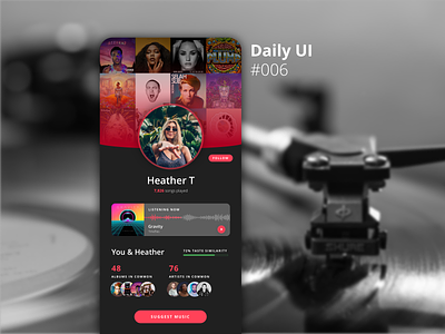 DailyUI 006 - User Profile app app design dailyui dailyui 006 dailyui006 design mobile mobile app music music app music app design music app ui ui uidesign user interface design