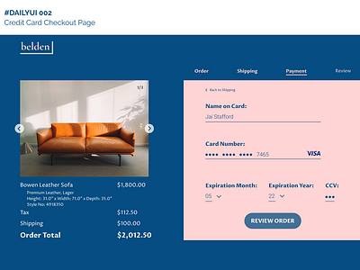 DAILY UI 002   CREDIT CARD PAGE