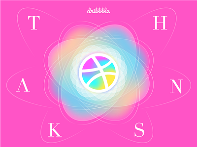 Thanks a invitation of dribbble circle geometry icon logo