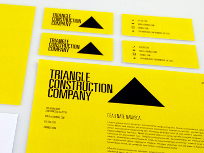Triangle Branding branding business card envelope letterhead pins tape triangle