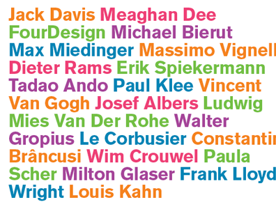 Acknowledgments color typography