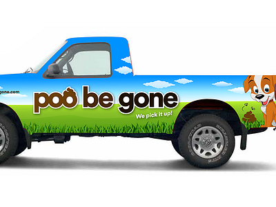 Poo Be Gone Truck branding logo design vehicle graphics vehicle wrap