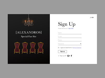 Daily UI #001 Sign UP_PC daily challange daily ui dailyui dailyui 001 photoshop signup