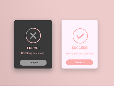 Daily UI #011 Flash message 011 cute daily ui daily ui 011 dailyui error flash message girly photoshop pink pink and black pretty success ui design uidesign webdesign