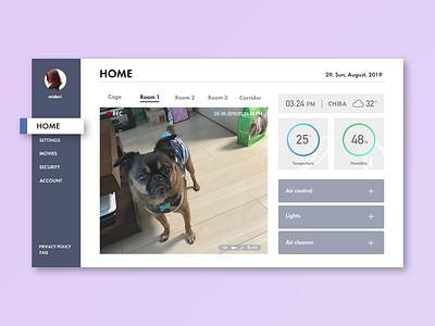 Daily UI #021 Home Monitoring Dashboard 021 daily ui daily ui 021 dailyui dashboad dog art home home monitoring home monitoring dashboard humidity look monitoring mypage petitbrabancon photoshop temperture ui design web design