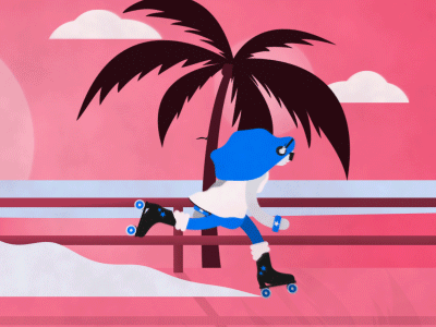 Roller Skate Girl after effects after effects animation animation 2d character animation illustrator motiondesign motiongraphics