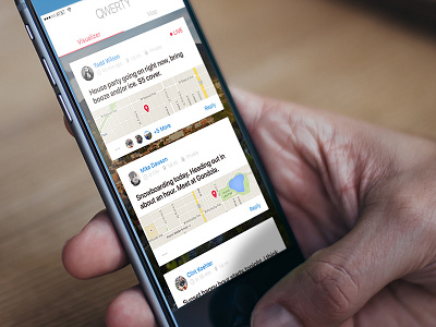 QWERTY app design ios news feed ui ux