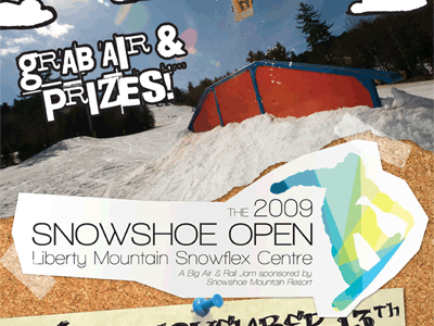 Snowshoe Open Poster photography snowboarding typography