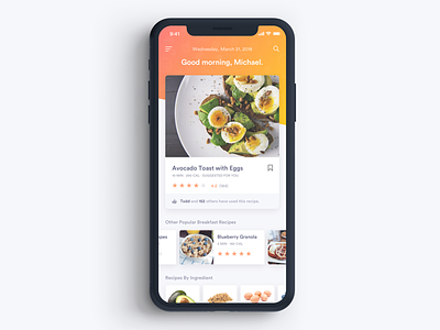 Meal Suggestion Concept app food ios meals mobile ratings suggestion typography ui ux