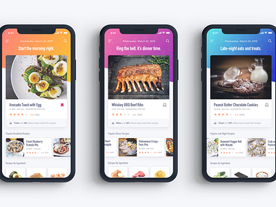 Meal Suggestion Concept - UI Round 2 by Mike Dawson on Dribbble