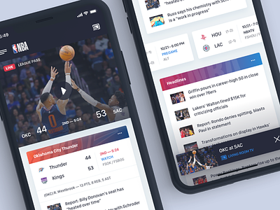 NBA App app basketball design ios iphone mobile nba sports typography ui ux