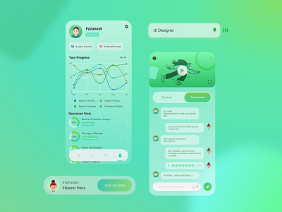 Online Course Mobile Concept app design app wireframe application desain aplikasi design glassmorphism mobile app mobile app design mobile concept mobile ui