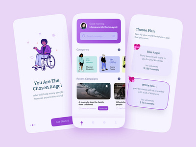 Donation for Care app design application desain aplikasi donation donation app donation app concept mobile app mobile app design mobile concept mobile ui