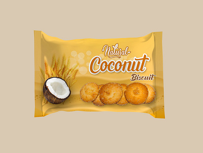 Coconut Biscuit Packet design package package design package mockup packaging packaging design packet packet design product packaging product packaging design