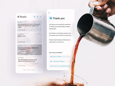 7Reads – Thank You / Buy us a coffee interaction design product