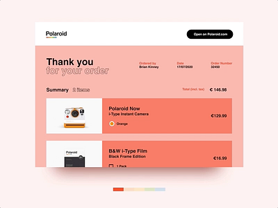 Polaroid Order E-mail – dailyui email order receipt