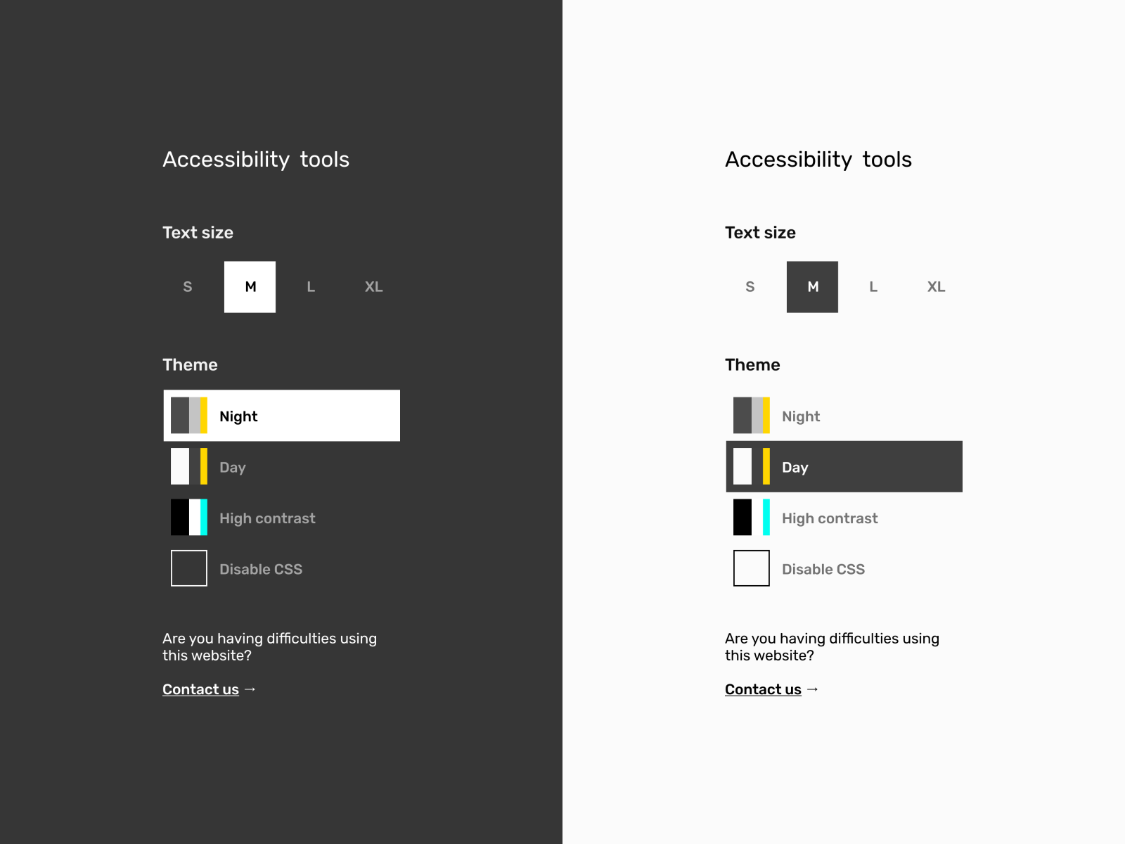 Accessibility tool sidebar by ramsés cabello on Dribbble