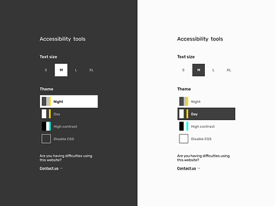 Accessibility tool sidebar