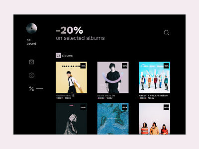 Music Store – Grid View album dailyui design ecommerce minimal music ui ux