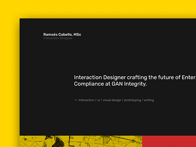 Index → Dark interaction design portfolio typography website