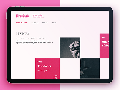 Pink Club → History minimalist queer web design