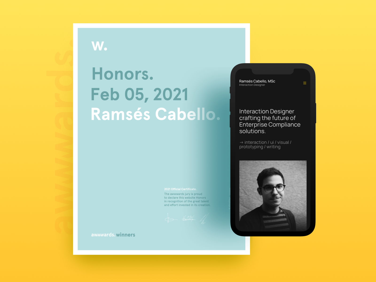 Awwwards Honorable Mention By Ramsés Cabello On Dribbble