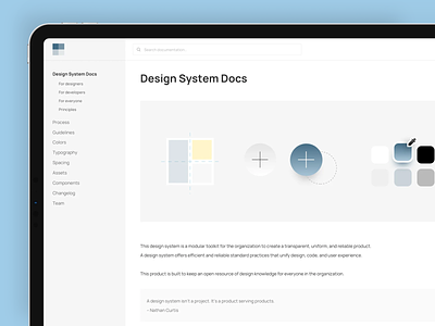 Case Study → Design System Docs design system documentation portfolio web design