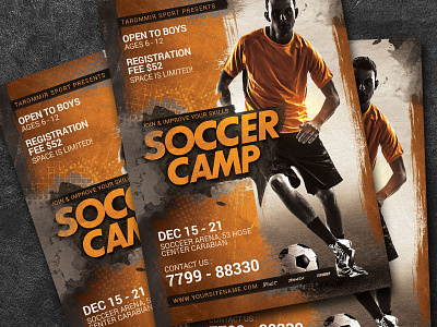 Soccer Camp Flyer ball camp champion championship children coaching competition cup event flyer football game holiday kids leaflet league match pamphlet school soccer