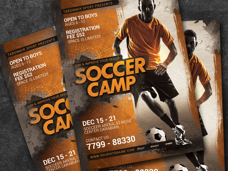 soccer camp flyer template