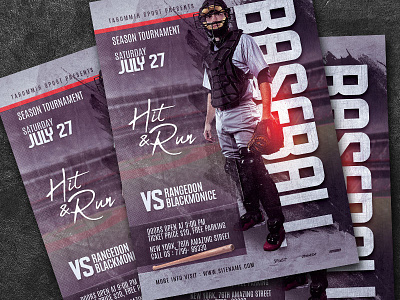 Baseball Flyer american athlete ball baseball baseball game baseball match baseball player baseball poster baseball stadium baseball template baseball tournament championship competition design flyer game graphic league match