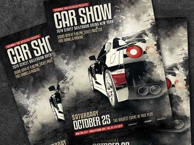 Car Show Flyer auto auto show automobile automotive car car show classic design event event flyer flyer garage graphic mechanic modern night poster race repair sale