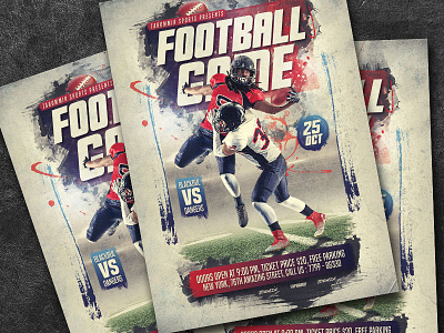 Football Game Flyer abstract american american football background ball champion college college football design event flyer football football game flyer game goal graphic match poster sport