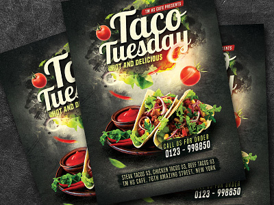 Taco Tuesday Flyer flyer food food flyer graphic menu mexican mexican flyer mexican restaurant mexico muertos party poster promotion psd restaurant taco taco tuesdays tacos tasty template