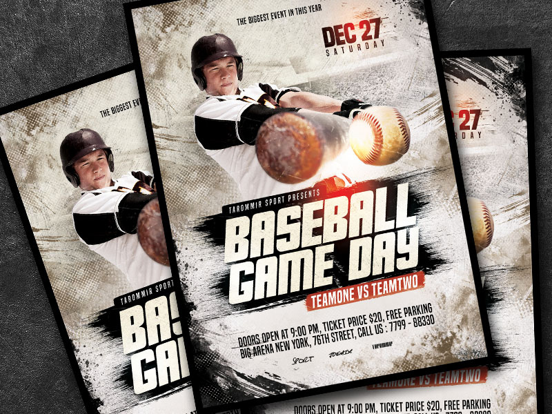 Baseball Game Day Flyer by Tarommir on Dribbble