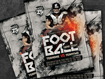 Football Game Night Flyer american american football background ball championship college college football college football flyer competition event flyer flyer template football football game flyer football night game goal match poster