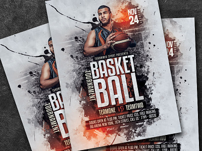 Basketball Tournament Flyer ball basket basketball basketball flyer basketball game basketball poster basketball tournament championship college competition event flyer game leaflet league match poster sport sports bar streetball