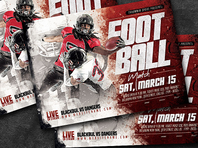 Football Match Flyer american football american football flyer college football college football flyer flyer flyer template football flyer football game football match football poster league match nfl playoff rugby rugby flyer sport flyer super bowl superbowl