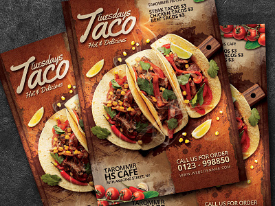 Taco Tuesdays Flyer burrito cafe download flyer food food flyer food menu mexican flyer mexico muertos restaurant flyer spicy taco taco flyer tacos tasty template vintage