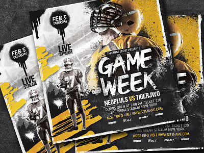 Football Game Week Flyer rugby flyer