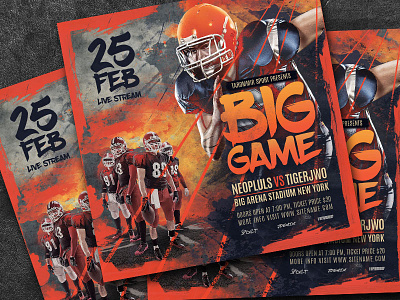 Football Big Game Flyer rugby flyer