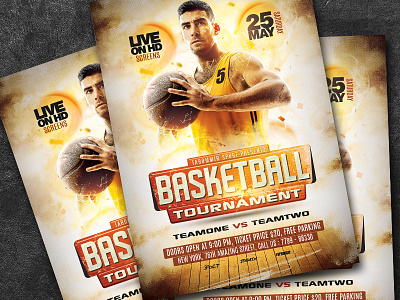 Basketball Tournament Flyer basketball basketball camp basketball championship basketball flyer basketball league basketball match basketball match flyer basketball player basketball poster champion championship club college competition design download event flyer game psd