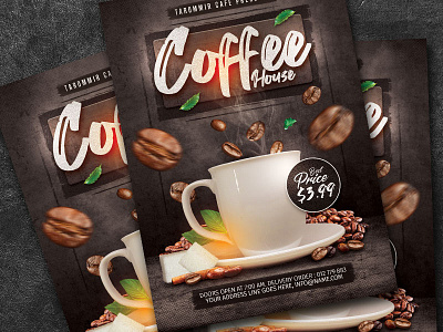 Coffee House Flyer breakfast cafe cappuccino coffee coffee shop cup download drink espresso flyer graphic hipster hot isolated latte menu modern morning psd