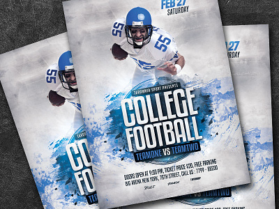 College Football Flyer american american football background ball champion college college football competition design event flyer football game graphic print sport sport flyer superball template